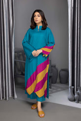 2-Pc Viscose Staple Long Shirt With Silk Staple Qlot Trouser CPG22-83 - C